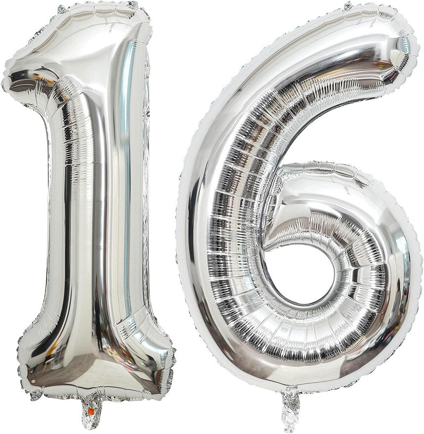 40 Inch Silver 16 Number Balloons Giant Jumbo Huge 16 61 Foil Mylar Helium Number Digital Balloons Silver Birthday Mylar Digital Balloons 16th Birthday Anniversary Events Party Decorations Supplies