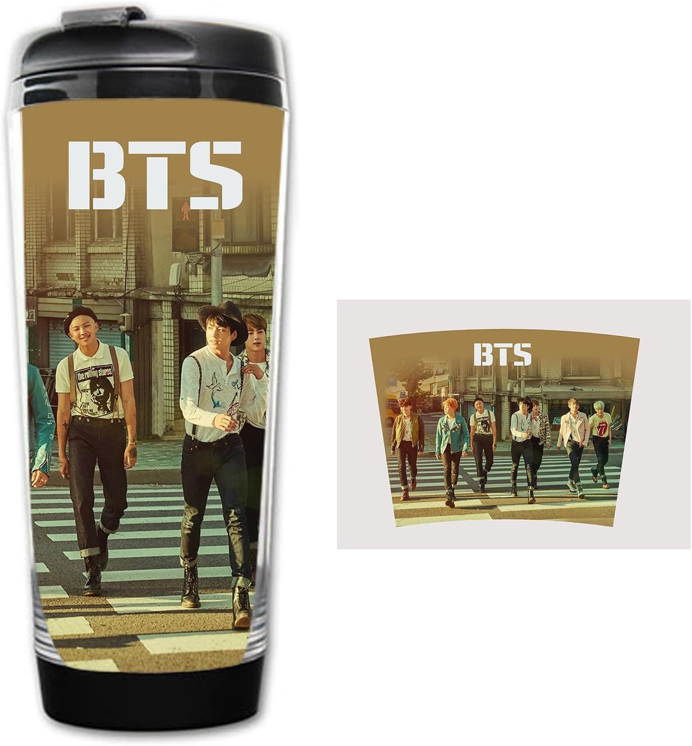 JUNG KOOK Kpop BTS GOT7 Double Cup SUGA Water Bottle Jackson Bambam Mondri