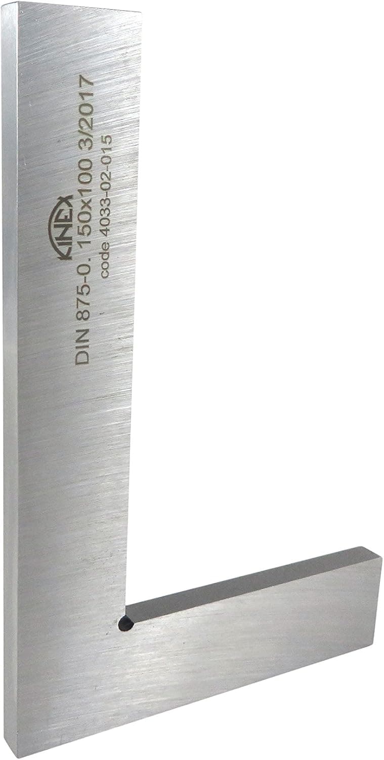Kinex 4033-02-015 6 Inches Tall x 4 Inches Wide Flat Solid Machinist Square DIN 875/0 Square to w/in 0.0003 Inches