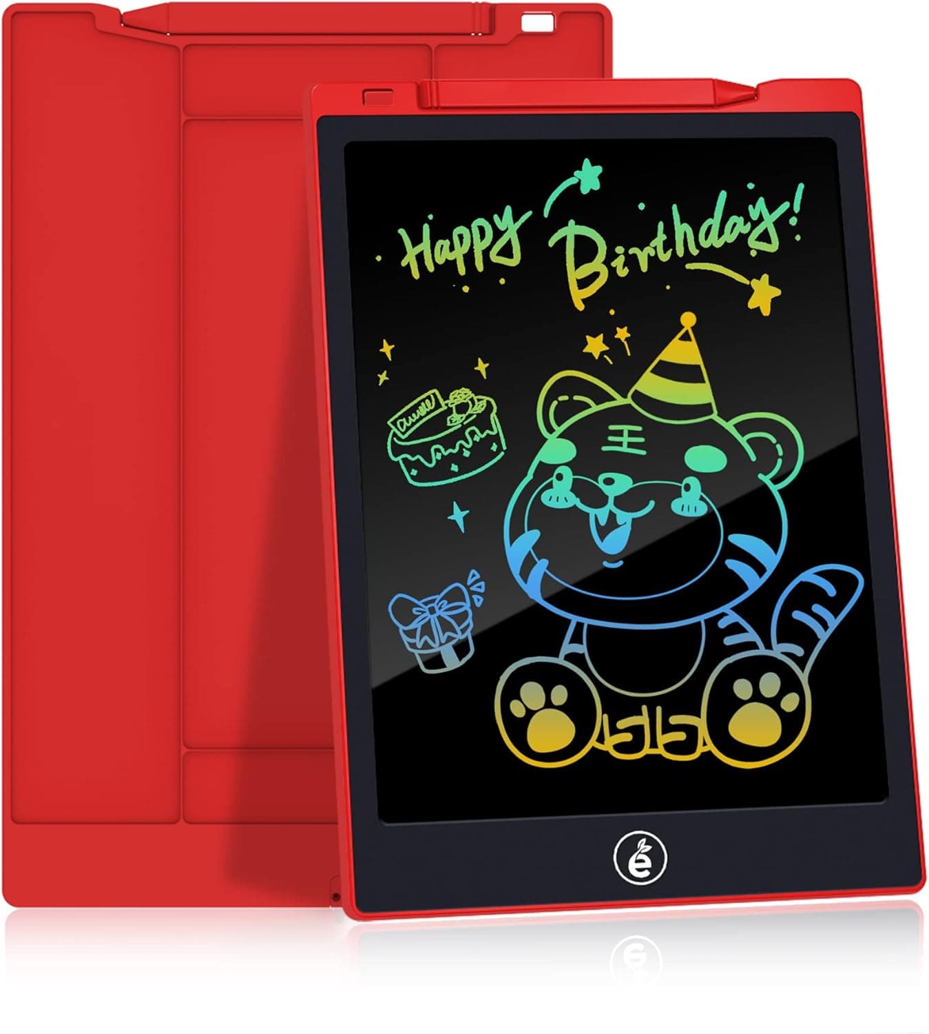 JefDiee Kids Drawing Boards LCD Writing Tablet, 11 Inch Colorful Screen Electronic Learning and Education Drawing Pads Doodle and Scribbler Board Toys Gifts for Girls Boys (Red)