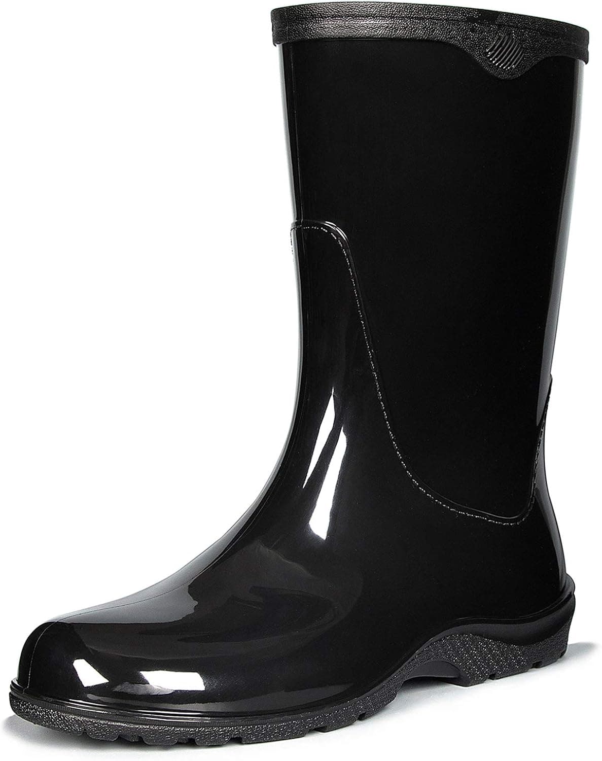 K KomForme Women's Waterproof Rain Boots - Colorful Printed Mid-Calf Garden Shoes with Comfort Insole Ladies Short Rain Boots