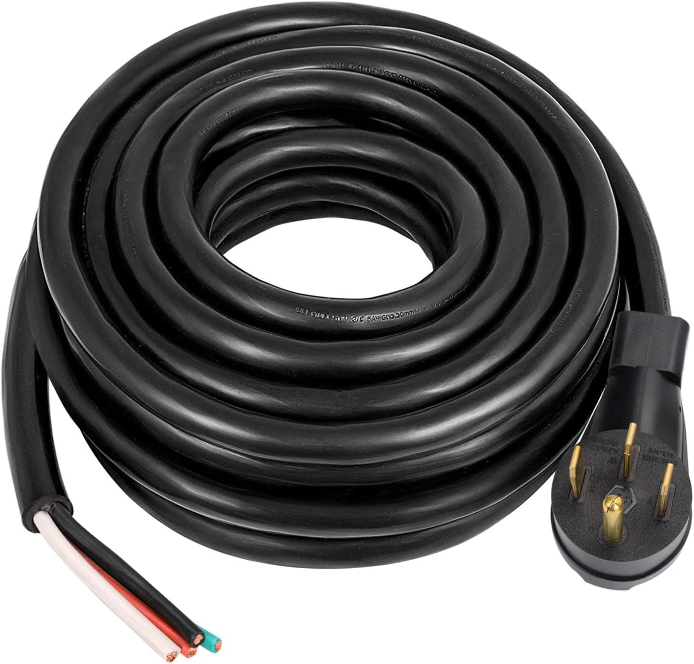 50Amp NEMA 14-50P to Removed Outer Jacket RV/Generator Power Cord, 4-Feet（B1）…
