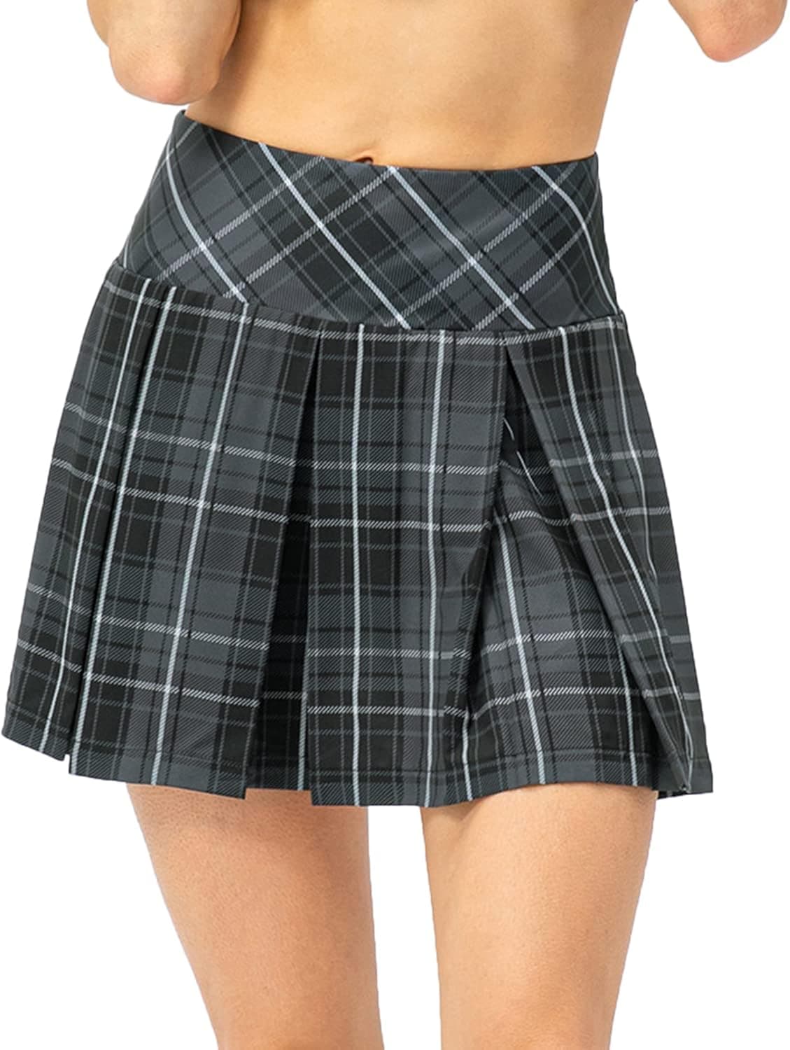Women's Tennis Skirt Golf Skorts Pleated Athletic Skirts with Shorts Plaid High Waisted Pockets Running Gym Workout