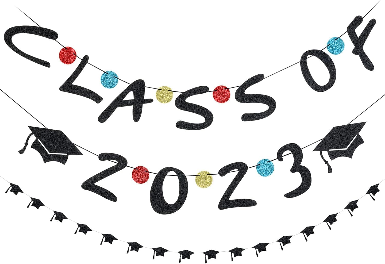 Class of 2023 Banner Black Graduation Banner Class of 2023 Sign, Black Graduation 2023 Banner Class of 2023 Graduation Decorations for Black Graduation Party Decorations 2023