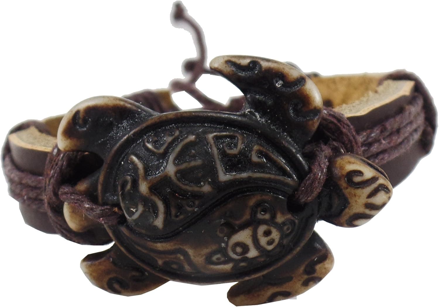 Sea Turtle Bracelet with Indian Symbols Engraved-Turtle with Coqui Taino and Indian Sun-Hawaiian Sea Turtles Leather Bracelet