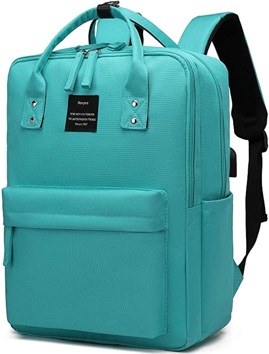 Ronyes Laptop Backpack 15.6 Inch College Bag School Bookbag Vintage Travel Waterproof Daypack for Women Men (Green)