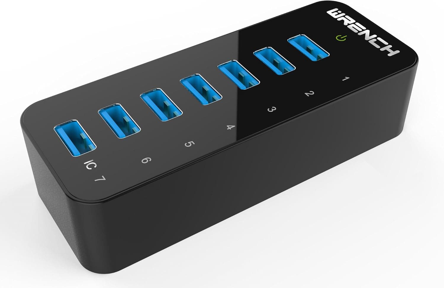 Wrench 7-Port USB 3.0 Hub with 2.1A Charging Port, 12V/3A 60 Inch US Power Adapter Included [H37IC-15US]