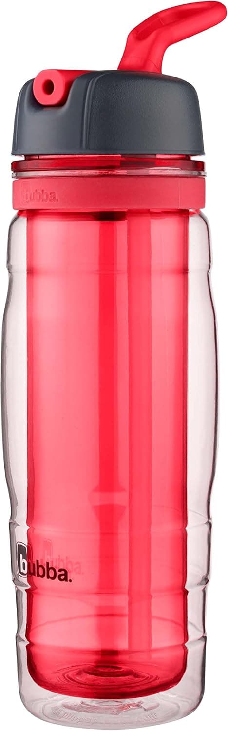 bubba Raptor Kids Dual-Wall Insulated Water Bottle with Flip-Up Straw, 16 oz., Coral Reef