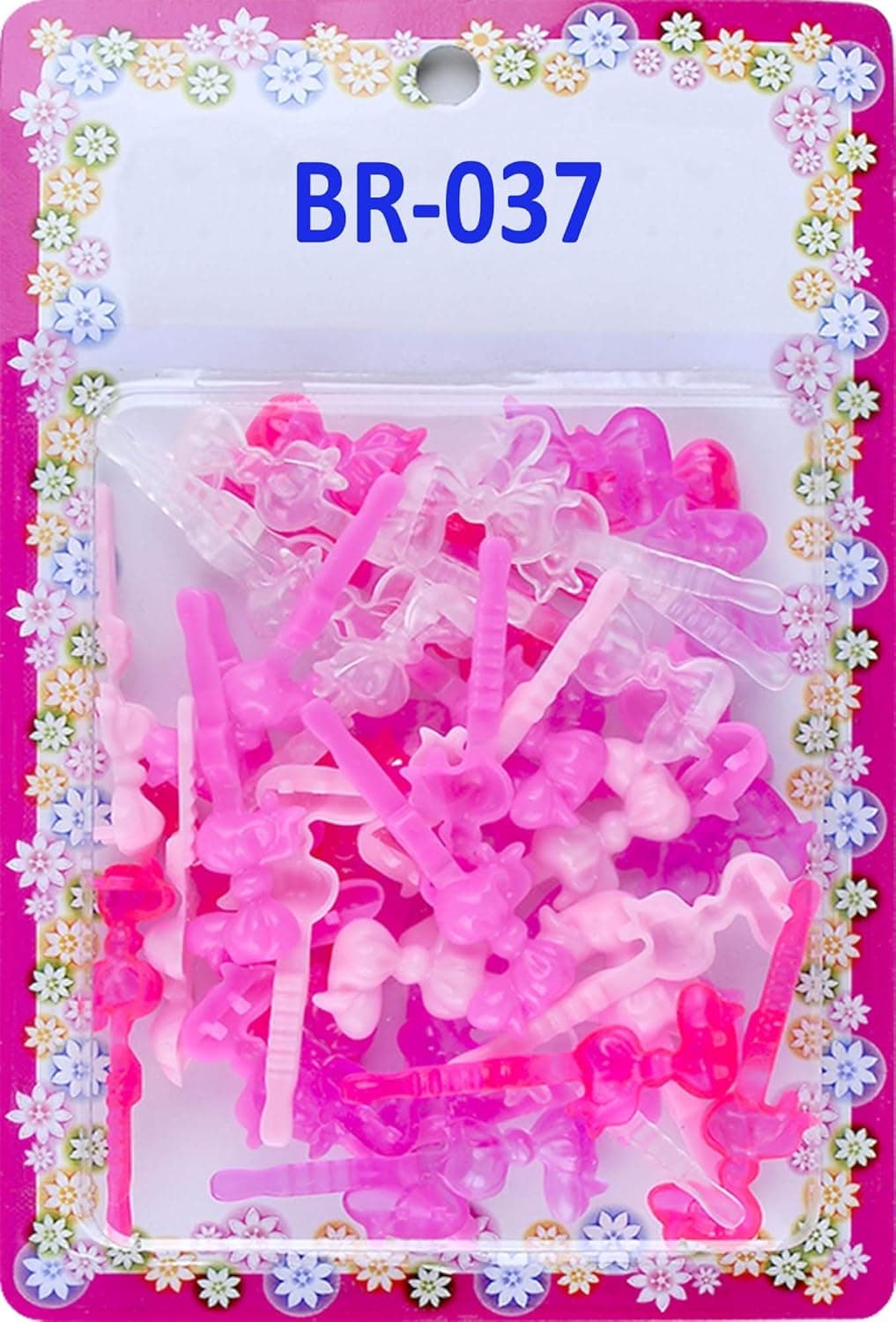 Tara Girls Super Cute Self Hinge Plastic Mulit Design Hair Barrettes Selection (BR37)