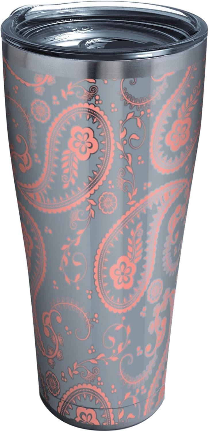 Tervis Paisley Pattern Triple Walled Insulated Tumbler Travel Cup Keeps Drinks Cold & Hot, 30oz Legacy, Stainless Steel