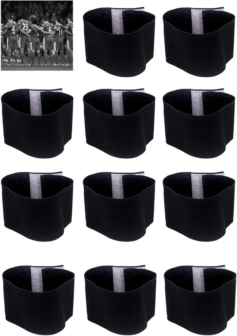 Wrzbest Black Mourning Band Soccer Football Mourning Armband,Elastic Adjustable Funeral Armband