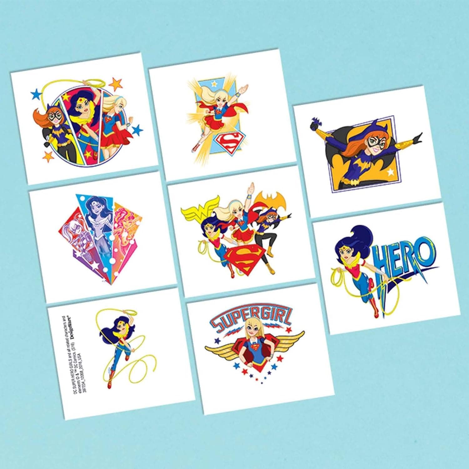 amscan Tattoo Favor, DC Super Hero Girls Collection, Party Accessory One Size, Multicolor