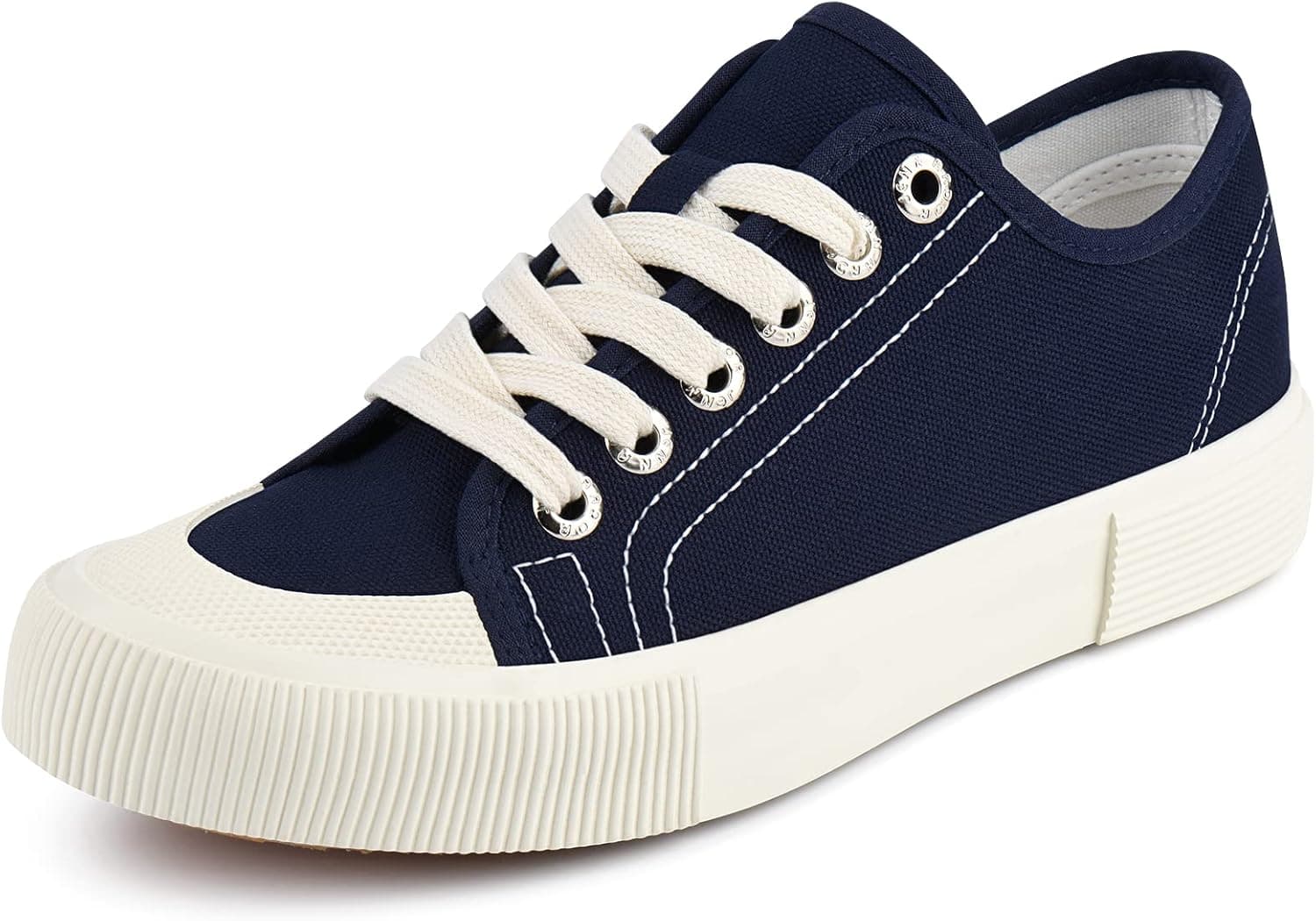 JENN ARDOR Canvas Shoes for Women Casual Sneakers Low Top Fashion Sneakers Lace-up Women's Walking Shoes Flat Shoes for Women