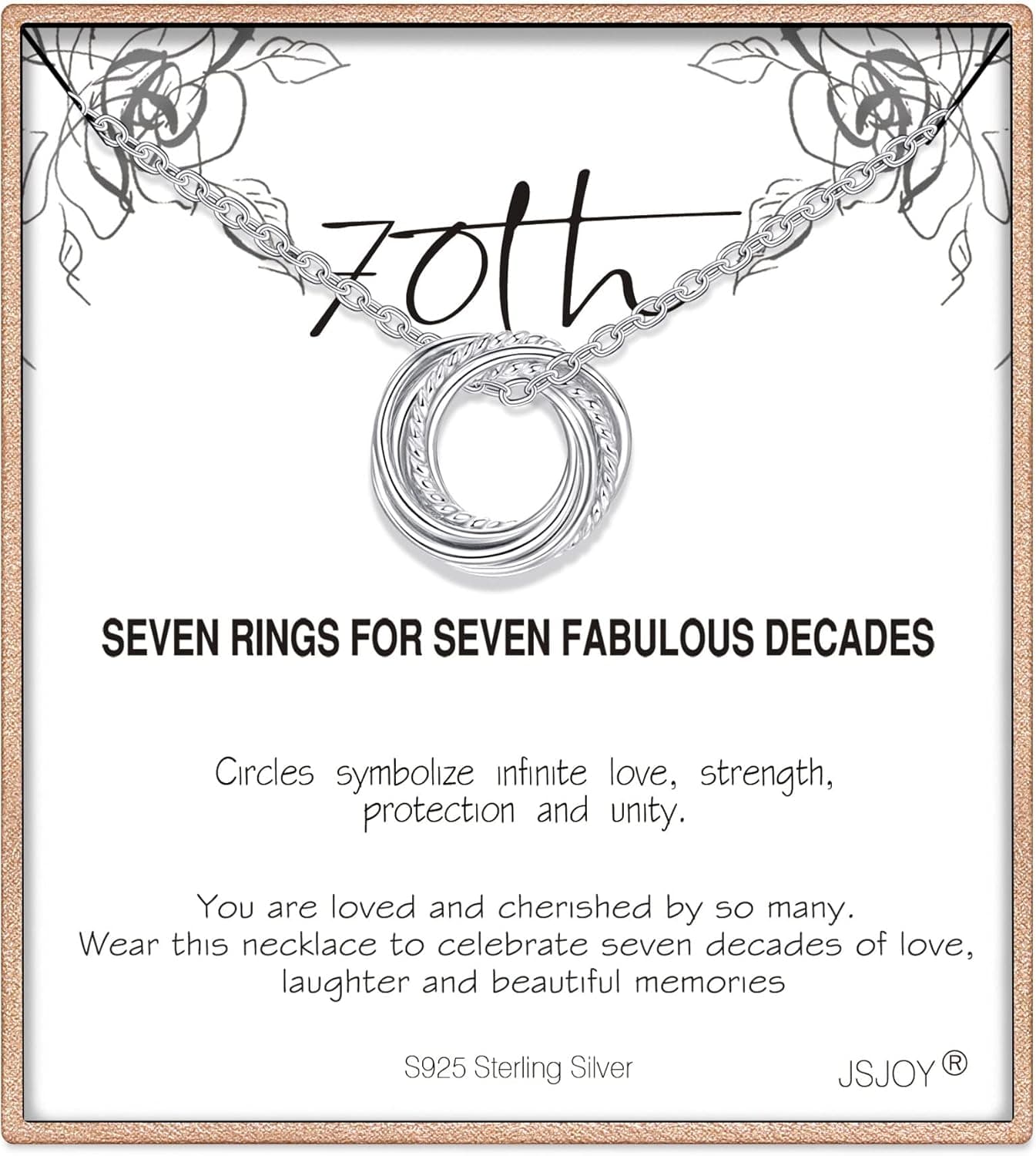 JSJOY Birthday Gifts for Women, Mothers Day Gifts 30th 40th 50th 60th 70th 80th 90th Anniversary Circle Necklaces 925 Sterling Silver Birthday Gift Idea, Birthday Necklaces for Her