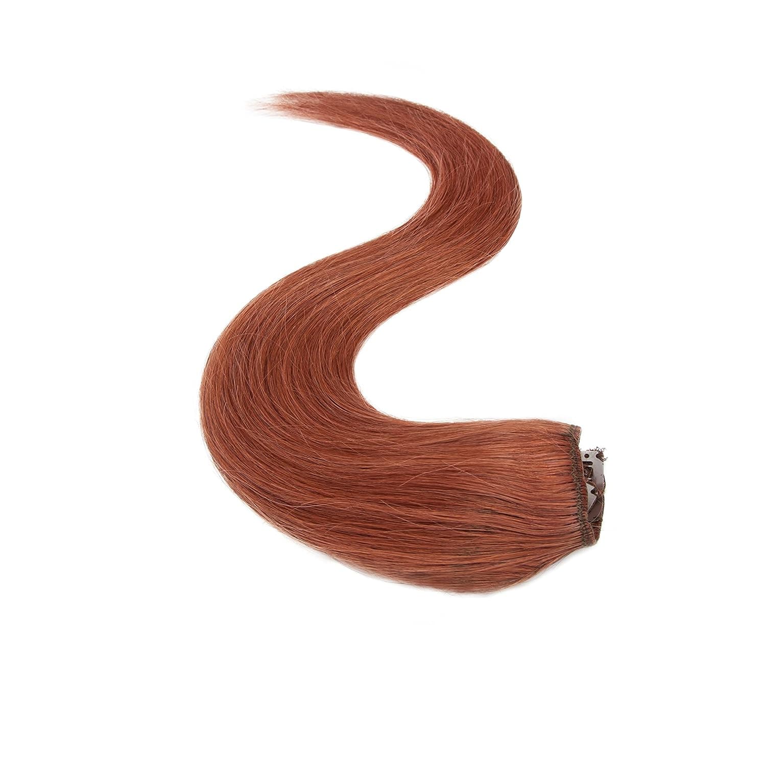 Clip on Hair Extensions Real Human Hair Auburn Hair Extensions Clip in Human Hair #33 16inch