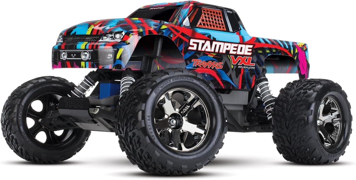 Traxxas Stampede VXL 1/10 Scale Brushless Monster Truck with TQi 2.4GHz Radio, Hawaiian