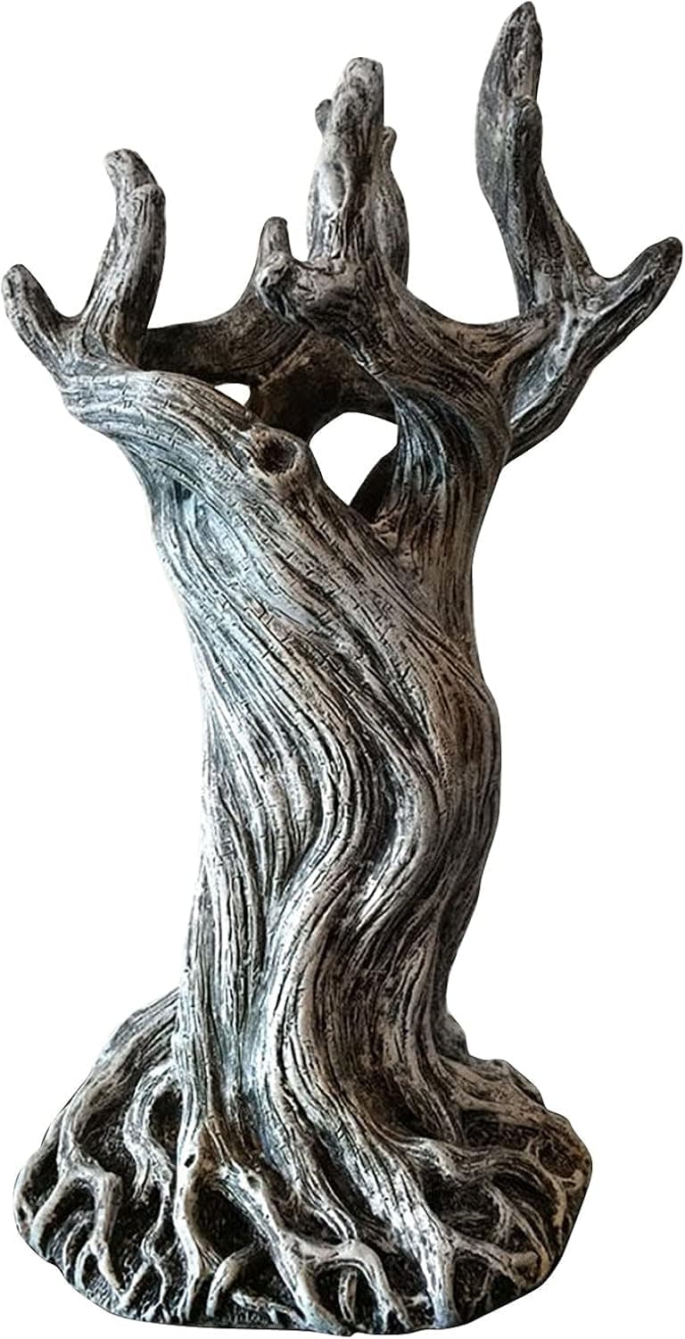 Colouredays Halloween Dryad Vase, Funny Trunk Vase Ornament, Creative Decor for Home Living Room Office, Desktop Resin Craft Flower Arrangement Decoration (Gray)