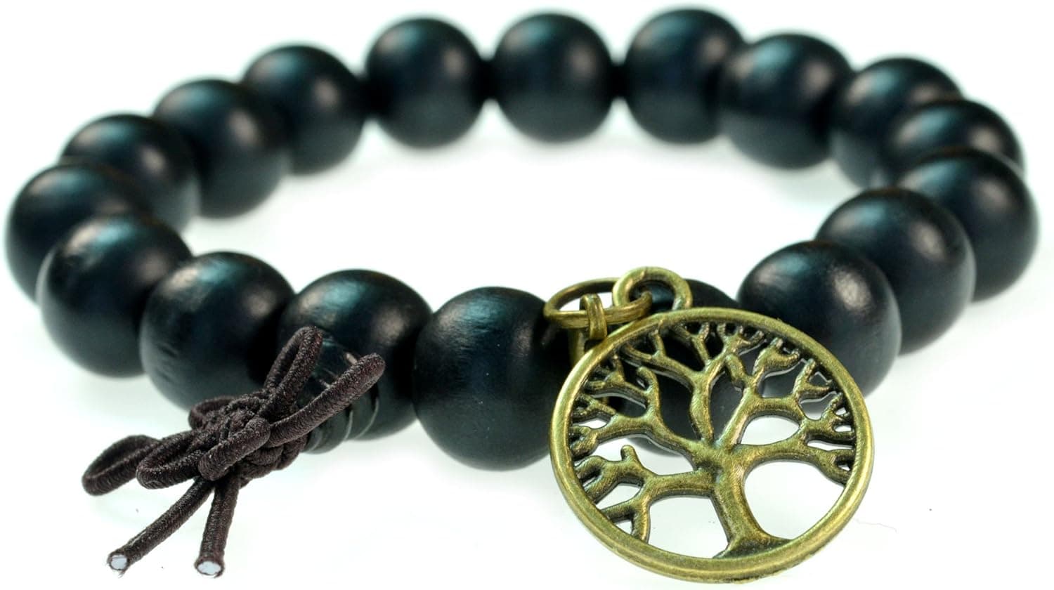Luos Tree of Life Charm Bracelet with Gemstone and Wood Beads