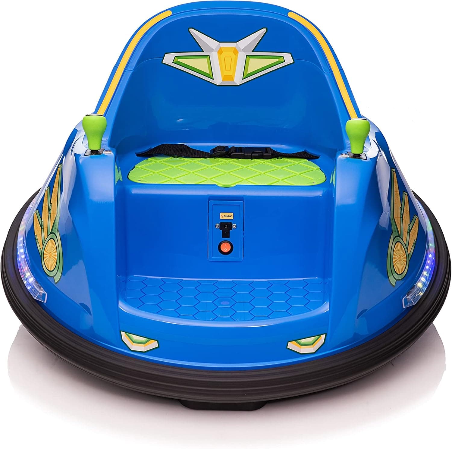 TOBBI Bumper Car 6V Bumper Car for Kids DIY Baby Car for Toddlers 3-8 Electric Ride on Toys w/ 360 Spin, LED Lights, ASTM-Certified, Light Blue+Green