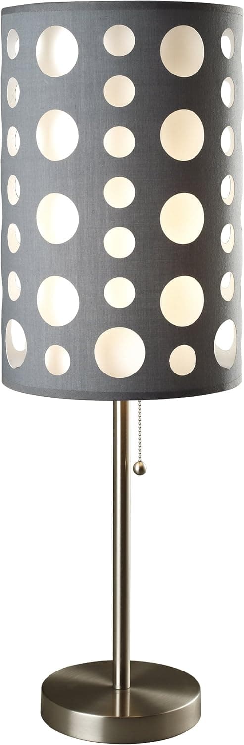 Ore International, Inc Ore International 9300T-GY-WH Modern Retro Table Lamp, 16.0" x 16.0" x 33.0", Grey/White