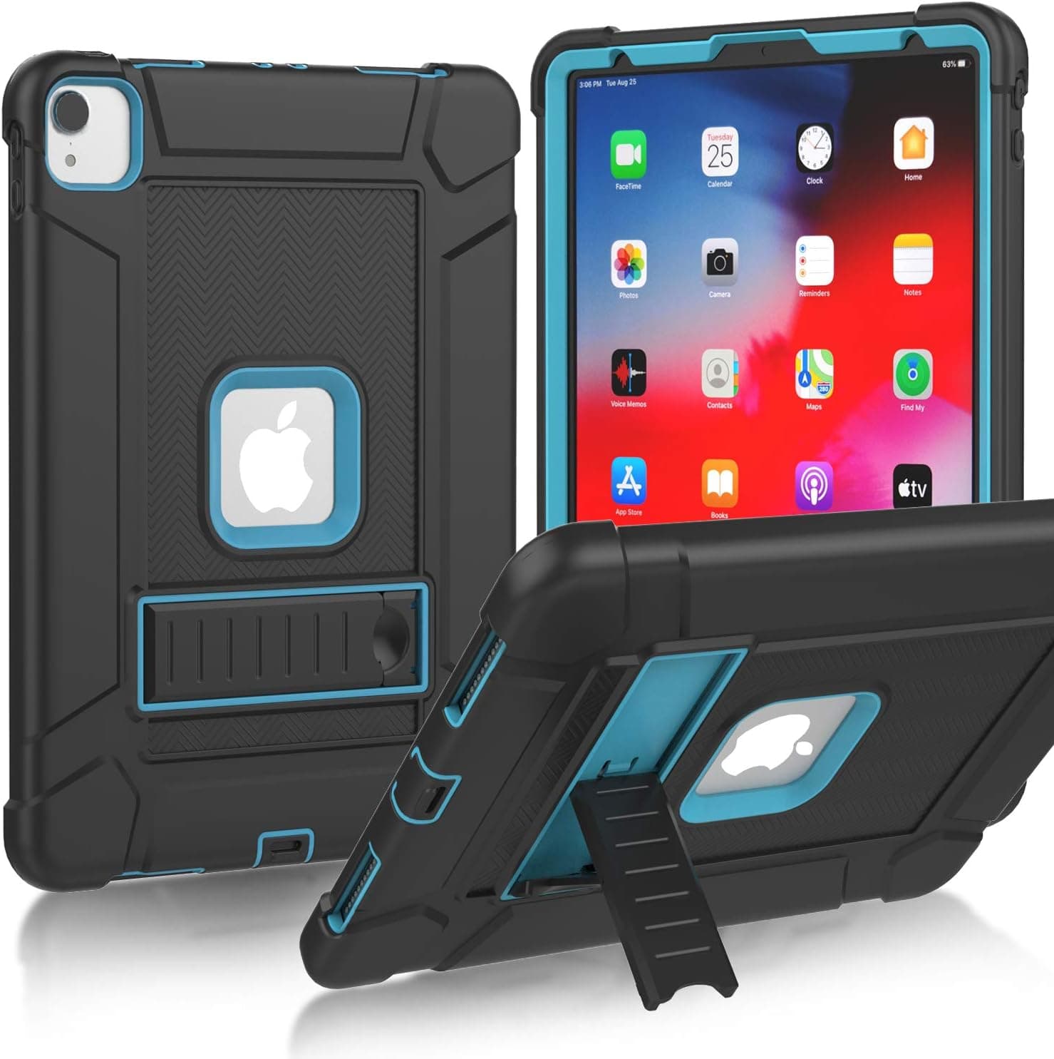 MENZO iPad Pro 11 Case 2020/2018, iPad Pro 11 inch case, Slim Shockproof Rugged High Impact Protective Case with Kickstand for New iPad Pro 11 2020 (2nd Generation)/2018 (1st Generation),Black&Blue