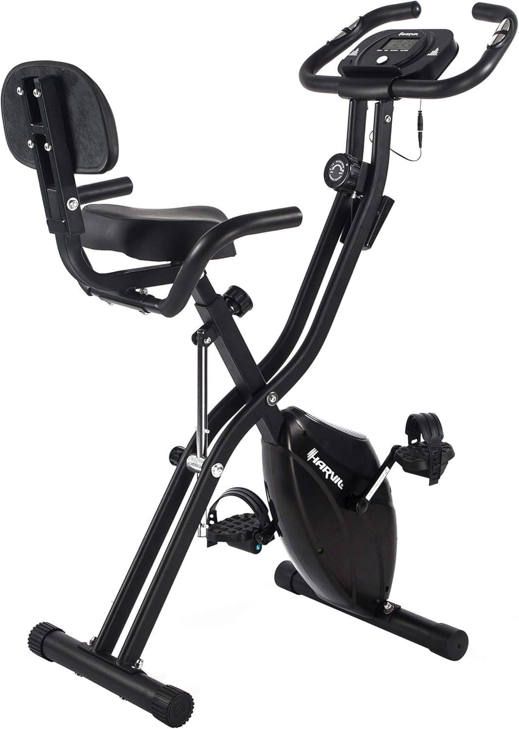 Harvil Foldable Magnetic Exercise Bike with 10-Level Adjustable Magnetic Resistance and Pulse Rate Sensors