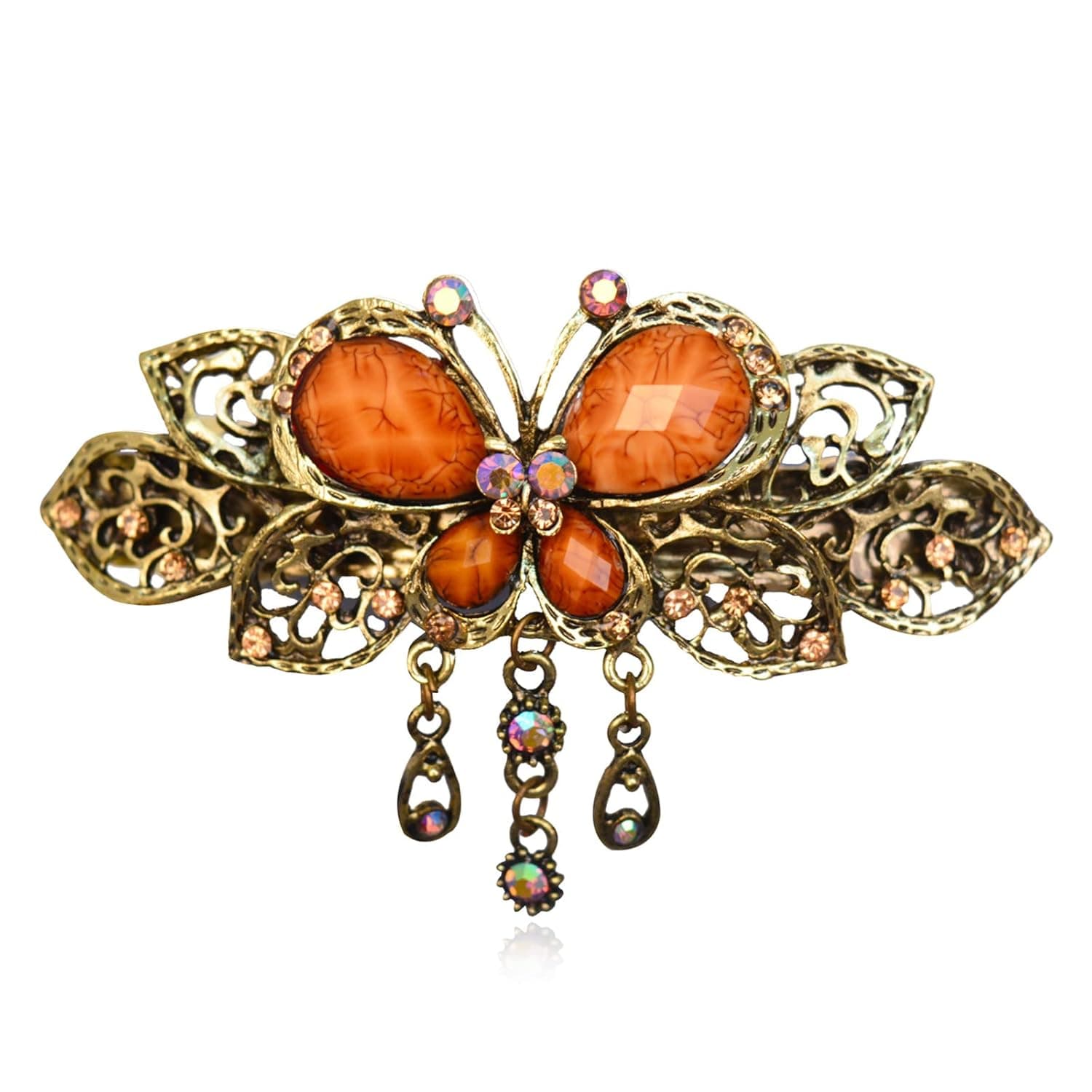 Sankuwen Women Retro Butterfly Style Hair Clips Beauty Tools (Coffee)