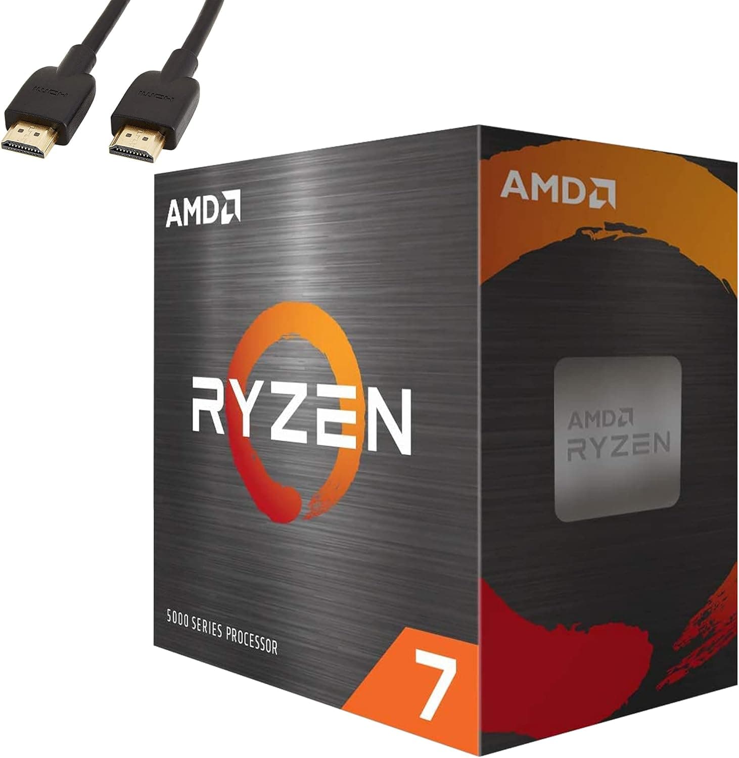 AMD Ryzen 7 5800X 8 Cores, 16 Threads 3.8GHz 36MB Unlocked Desktop Elite Gaming Processor - 7nm, 5th Gen, 4.7GHz Max Boost Clock CPU - 100-100000063WOF - Generic HDMI Cable - 1 Pack