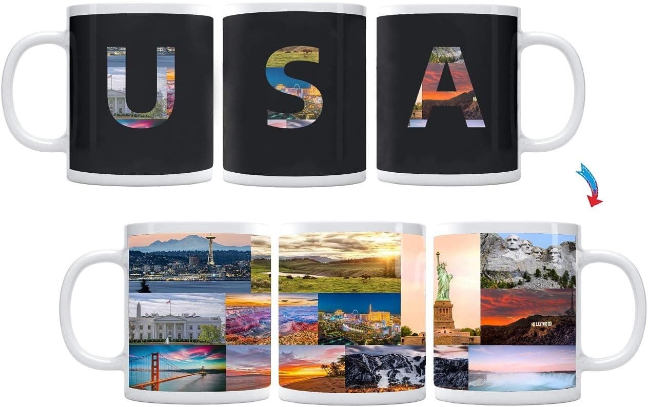 Sunkiss Unlimited Color Changing! State Landscapes ThermoH Exray Ceramic Coffee Mug (Country of USA)
