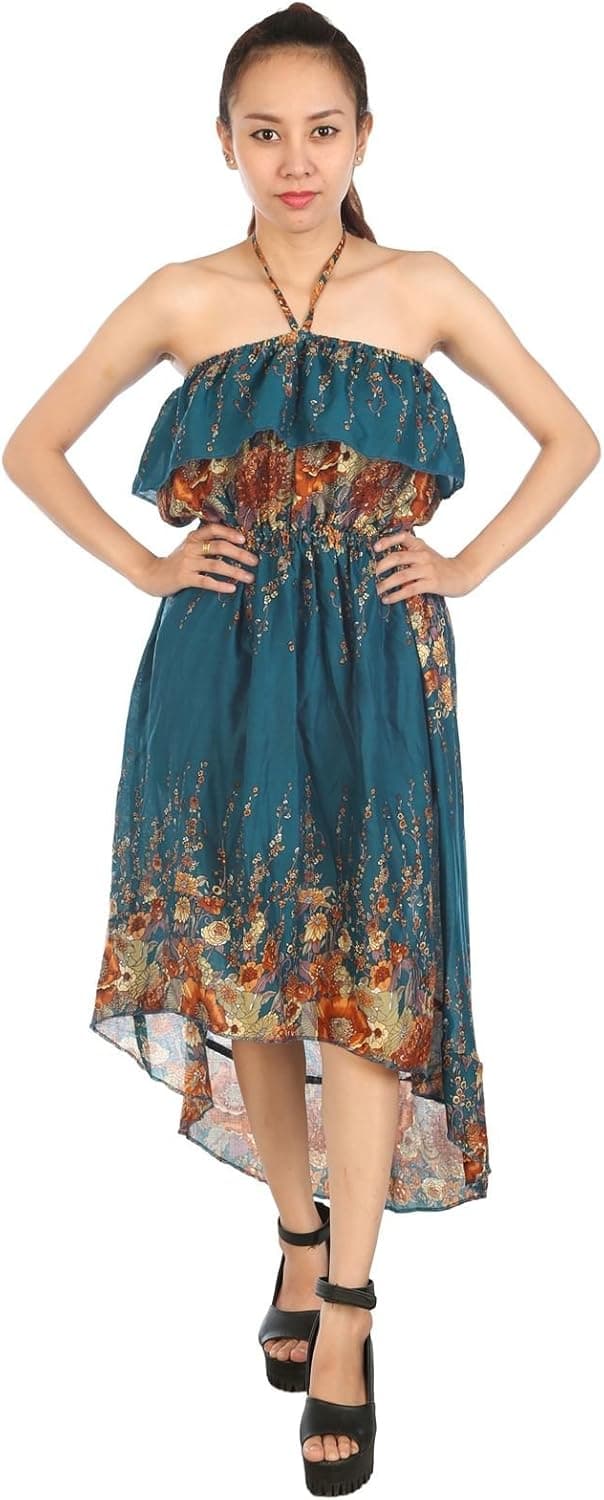 LOFBAZ Women's Casual Bohemian Spring Summer Maxi Dresses One Size