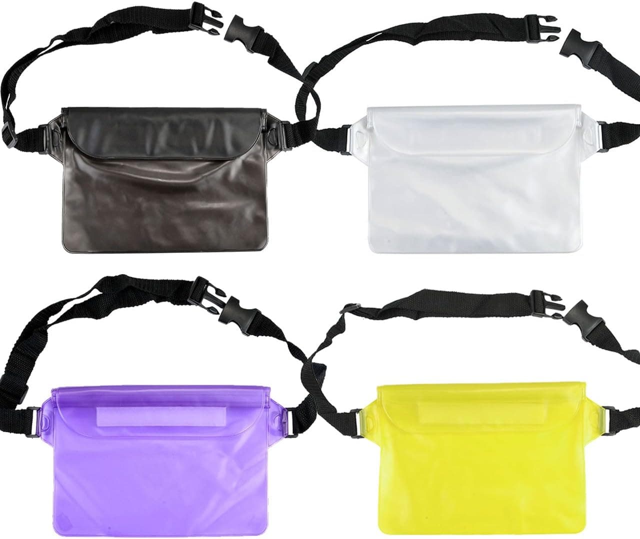 Faleto 4-Packs Waterproof Fanny Pack Phone Pouch Bag Underwater Floatable Case for Beach, Swimming, Fishing,Boating, Diving,Kayaking, Hiking