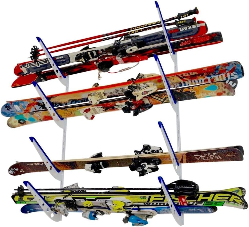 StoreYourBoard Horizontal Multi Ski Wall Rack, Home and Garage Skiing Storage Mount