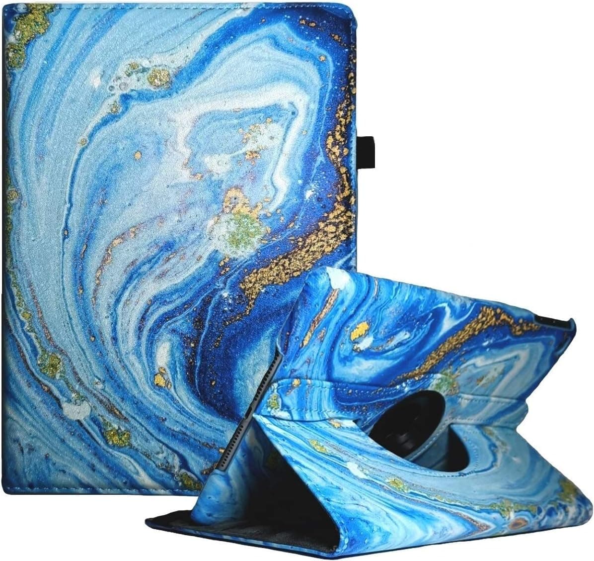 iPad Air (3rd Gen) 10.5" 2019 / iPad Pro 10.5" 2017 Case,360 Degree Rotating Stand Smart Case Protective Cover with Auto Wake Up/Sleep Feature Cover (Marble-Blue)