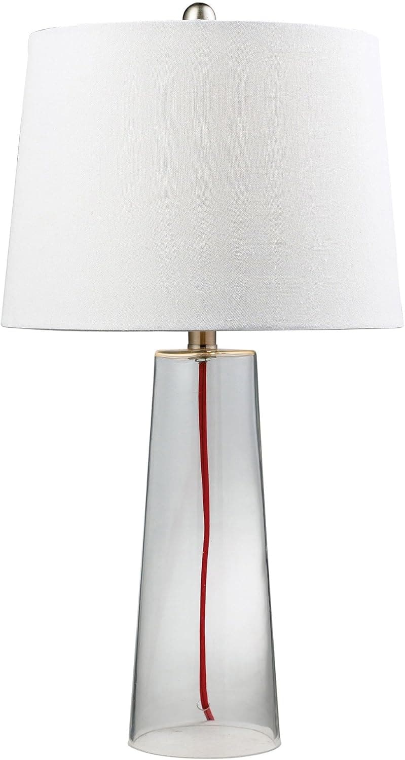 Dimond Lighting HGTV138 14 by 26-Inch HGTV Home 1-Light Glass Contemporary Table Lamp with Red Cord, Clear Finish