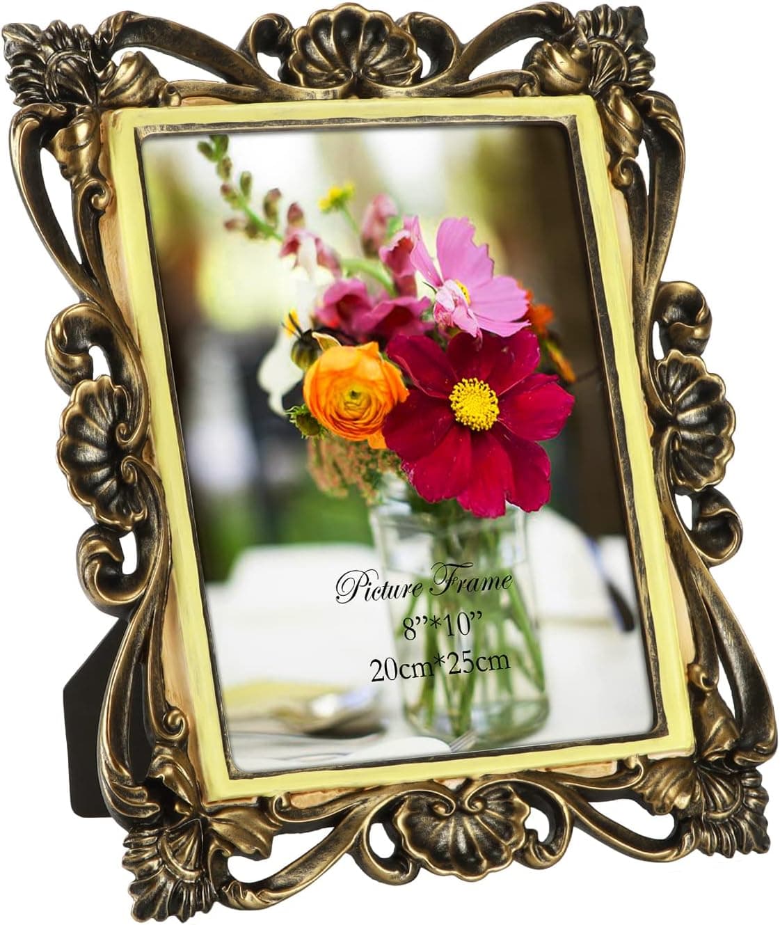 WIFTREY 8x10 Vintage Picture Frame for Tabletop, Antique 8 By 10 Photo Frames with Ornate Boarder, Horizontally or Vertically