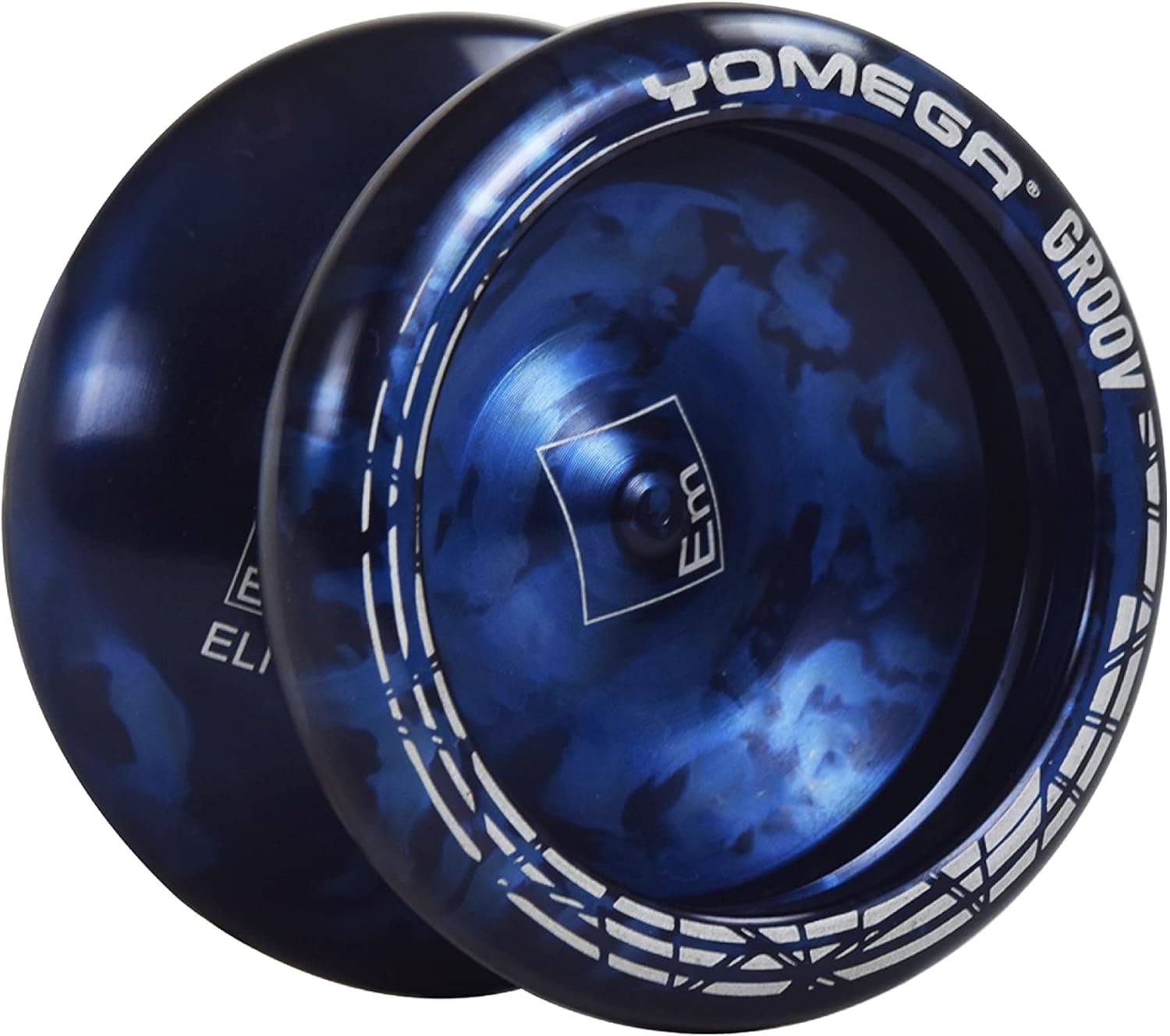 Yomega Groov – Pro Level Aluminum Metal Yoyo for Advance Players – Round Shaped, C Size Ball Bearing Yoyo with Adjustable Responsive/Nonresponsive Play + 3 Month Warranty (Black and Blue)
