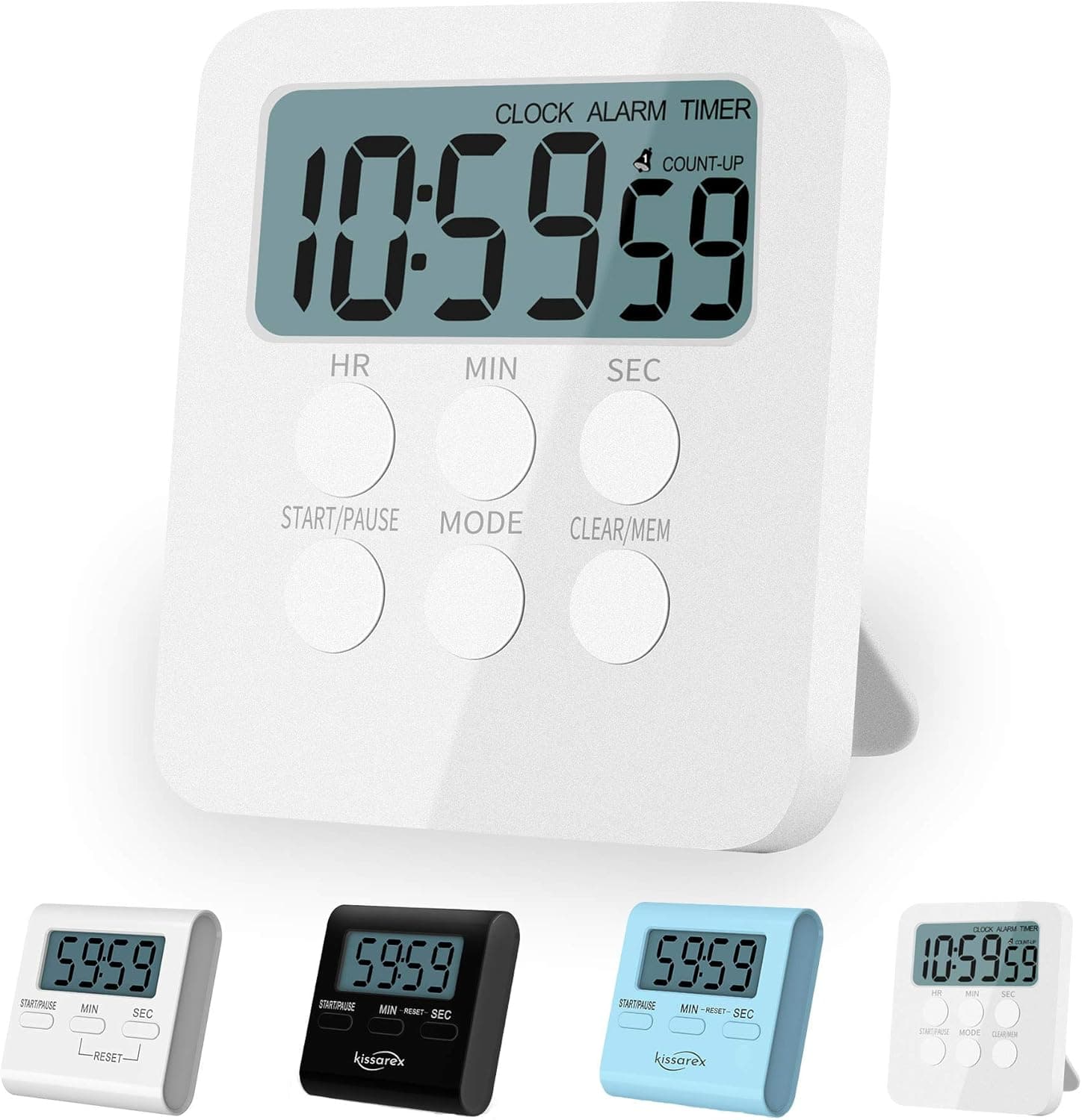 Kissarex Digital Kitchen Countdown Timer: Teachers Classroom Counter Large LCD Loud Magnetic Clip Simple Clock Mini Small Stopwatch Big Beeper Minute Hour Seconds Cooking Giant Alarm Count Up