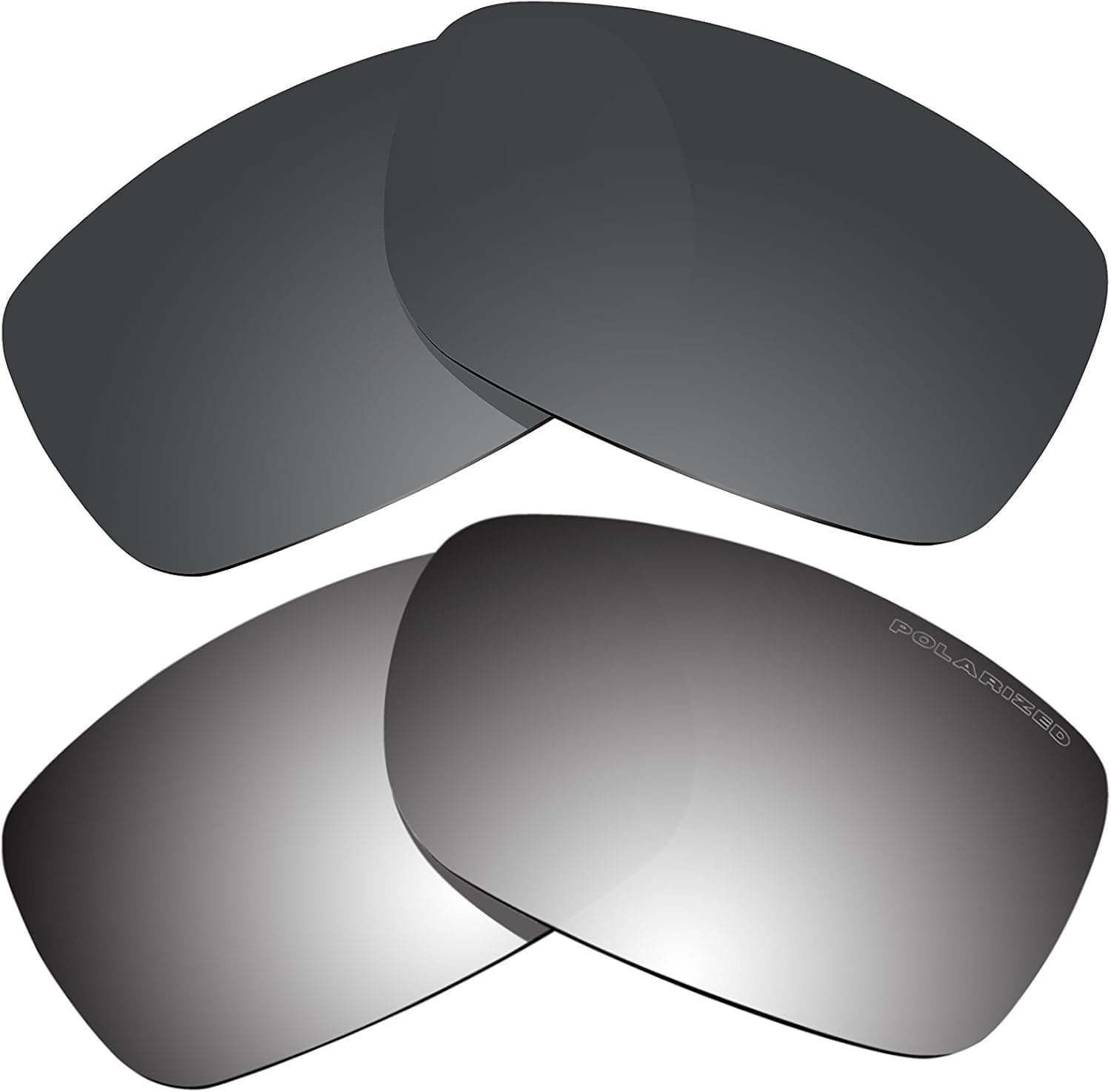2 Pairs Polarized Lenses Replacement Black & Black Mirror for Oakley Fives Squared (2008) Sunglasses