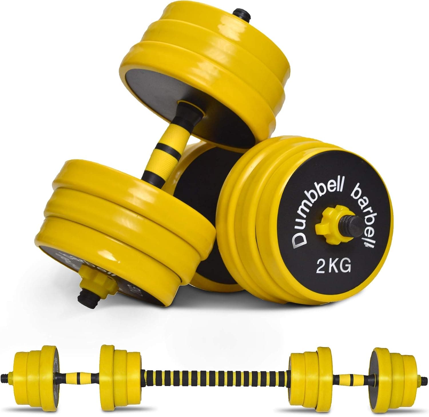 Nice C Dumbbell Set, Weights Adjustable Barbell Pair, Home Weights 2-in-1 set, 22-33-44-55-66-88 Non-Slip, All-purpose, Gym