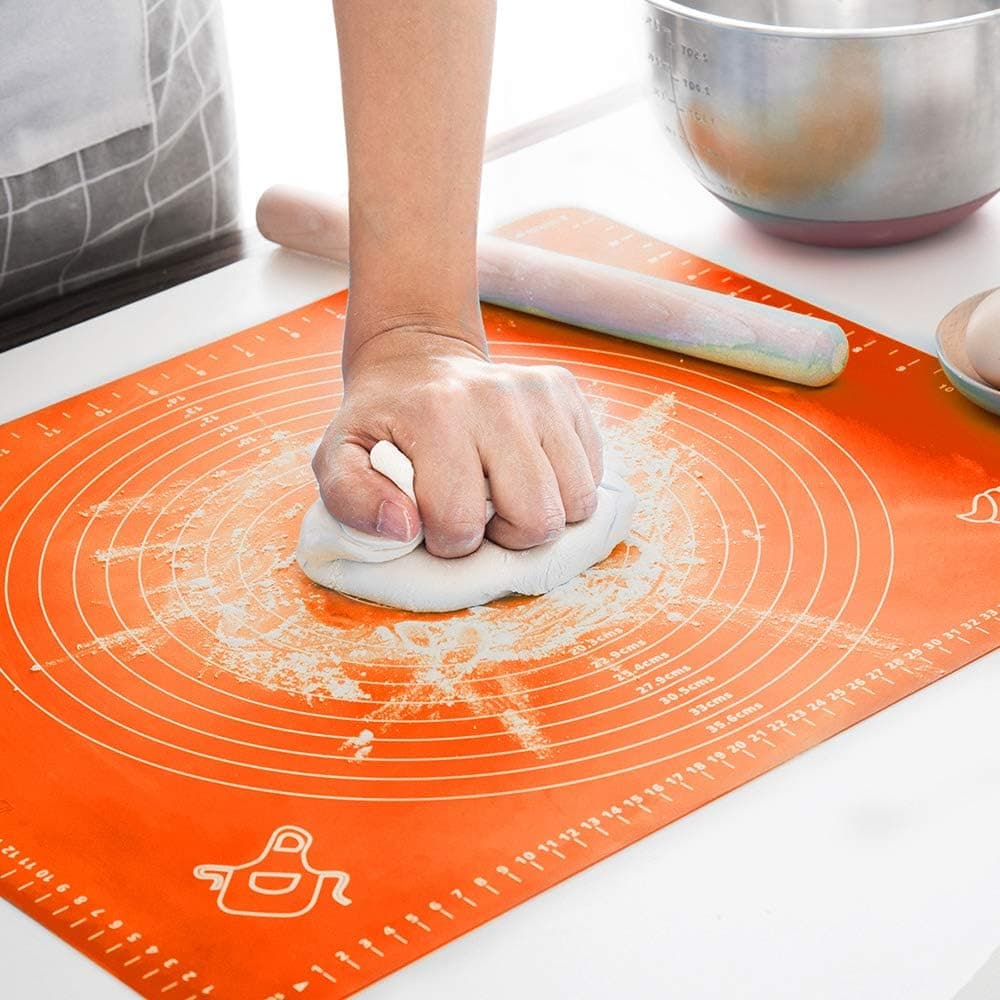 LIMNUO Large Silicone Pastry Mat Extra Thick Non Stick Baking Mat Non Stick Rolling Dough with Measurements-Non Slip,Kneading Mat, Counter Mat,Dough Rolling Mat,Oven Liner,Pie Crust Mat