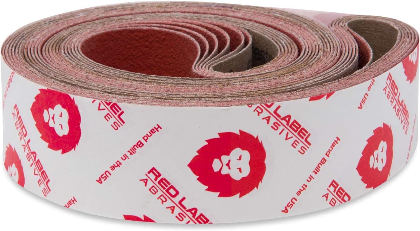 Red Label Abrasives 2 X 60 Inch 80 Grit Metal Grinding Ceramic Sanding Belts, Extra Long Life, 6 Pack