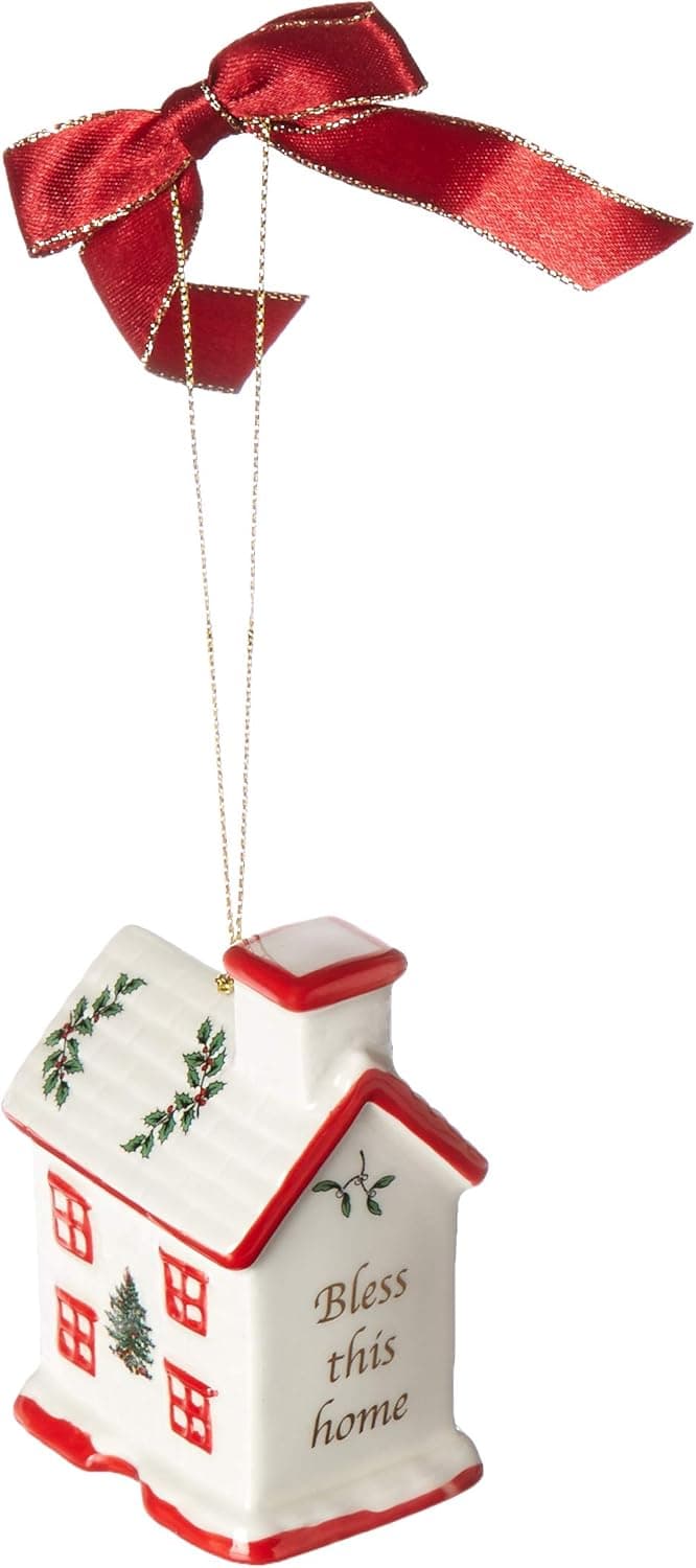 Spode 1667853 Bless This Home Ornament, Green