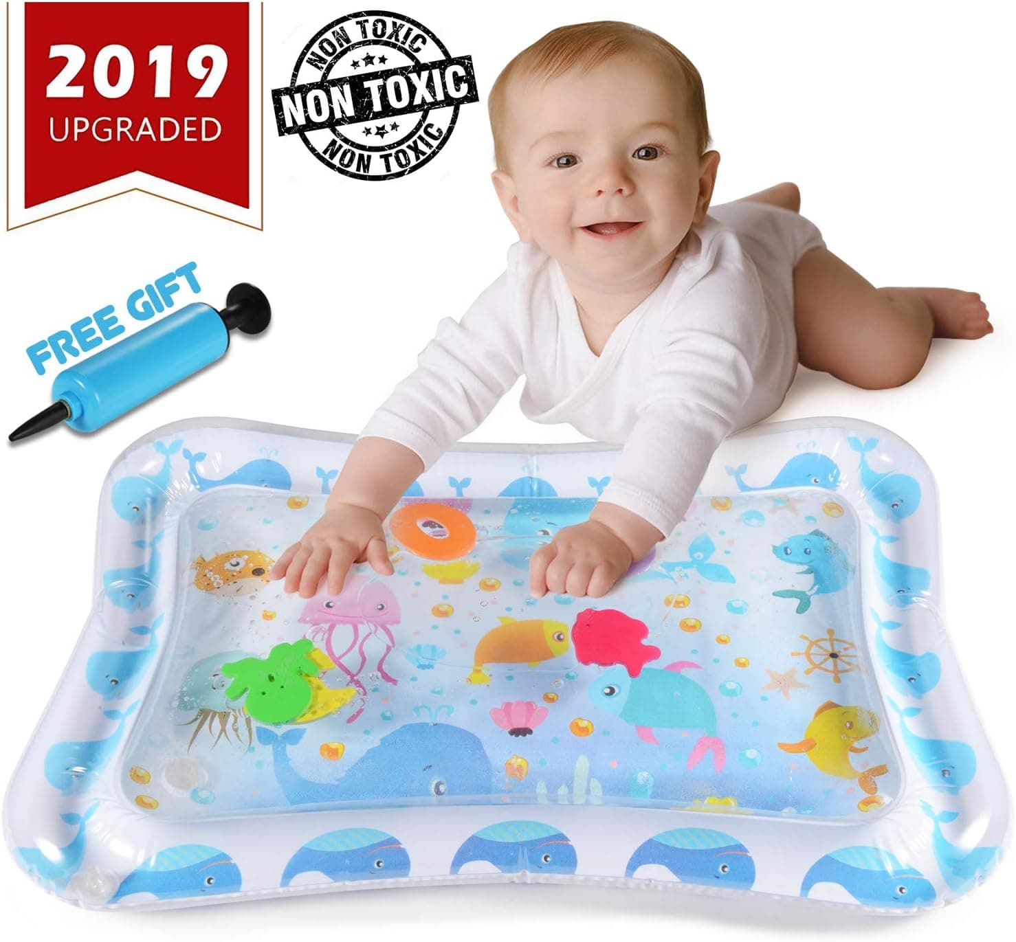YOFUN Premium Tummy Time Mat for Infants & Toddlers, BPA Free Baby Water Play Mat - Perfect Play Activity Center for Baby Growth and Stimulation