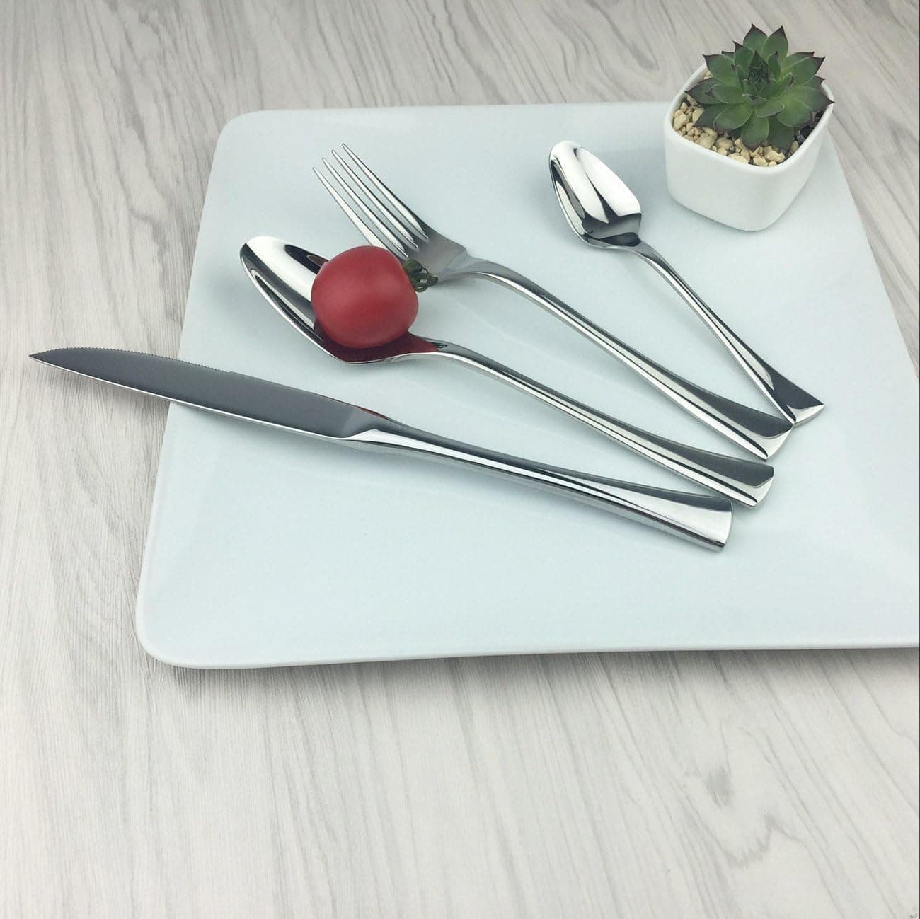 Cutlery,Home Use Stainless Steel Western Tableware 4-Piece Dinnerware Set knife fork spoon teaspoon 304 by Alytimes