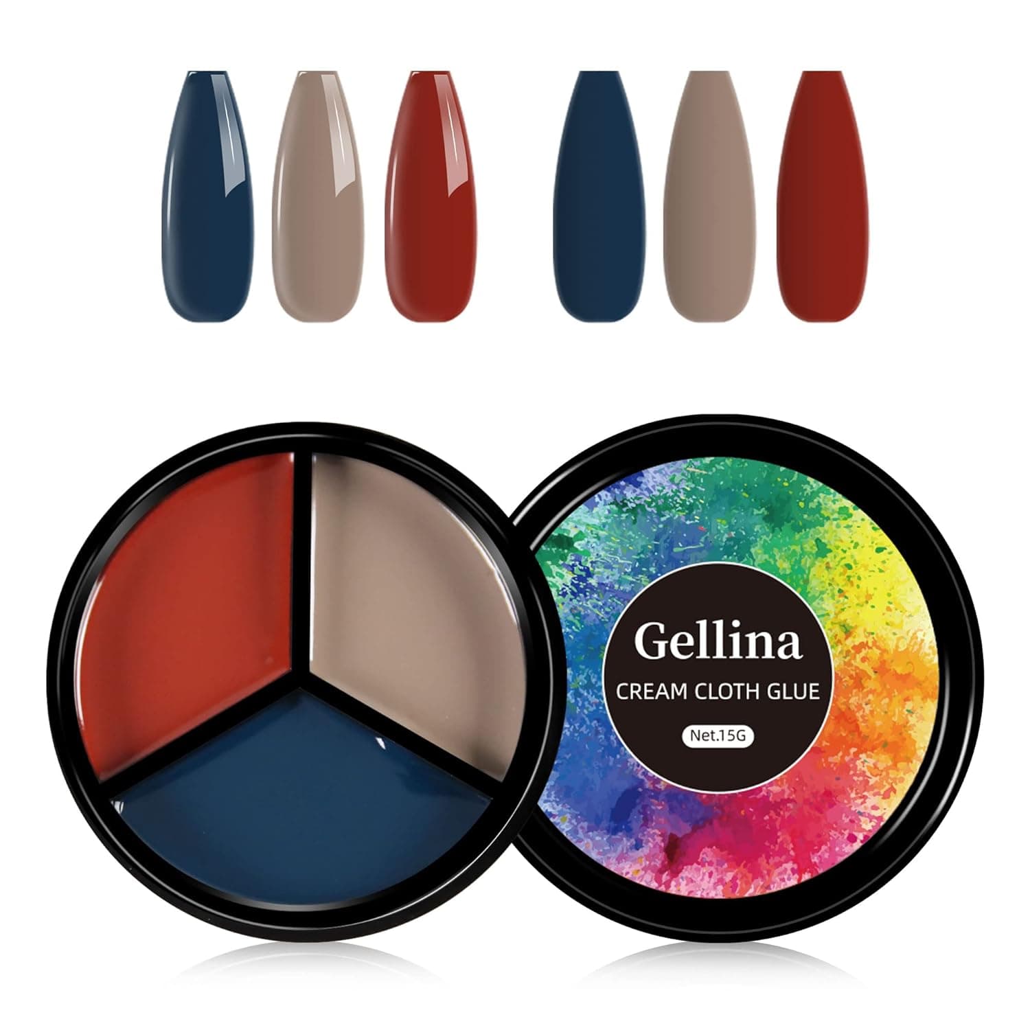 GREENSLEEVES 3 in 1 Solid Gel Polish Palette, Pudding Cream Gel Nail Polish Set UV Soak Off Mud Gel Glue Nail Art Design DIY Manicure at Home Salon
