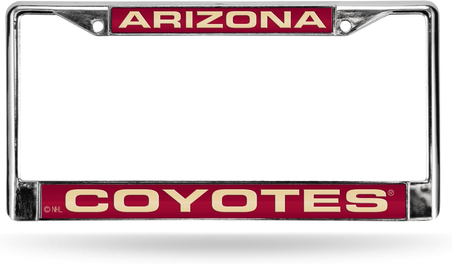 Rico Industries NHL Chrome Laser License Frame 12" x 6" Laser Cut Chrome Frame - Car/Truck/SUV Automobile Accessory