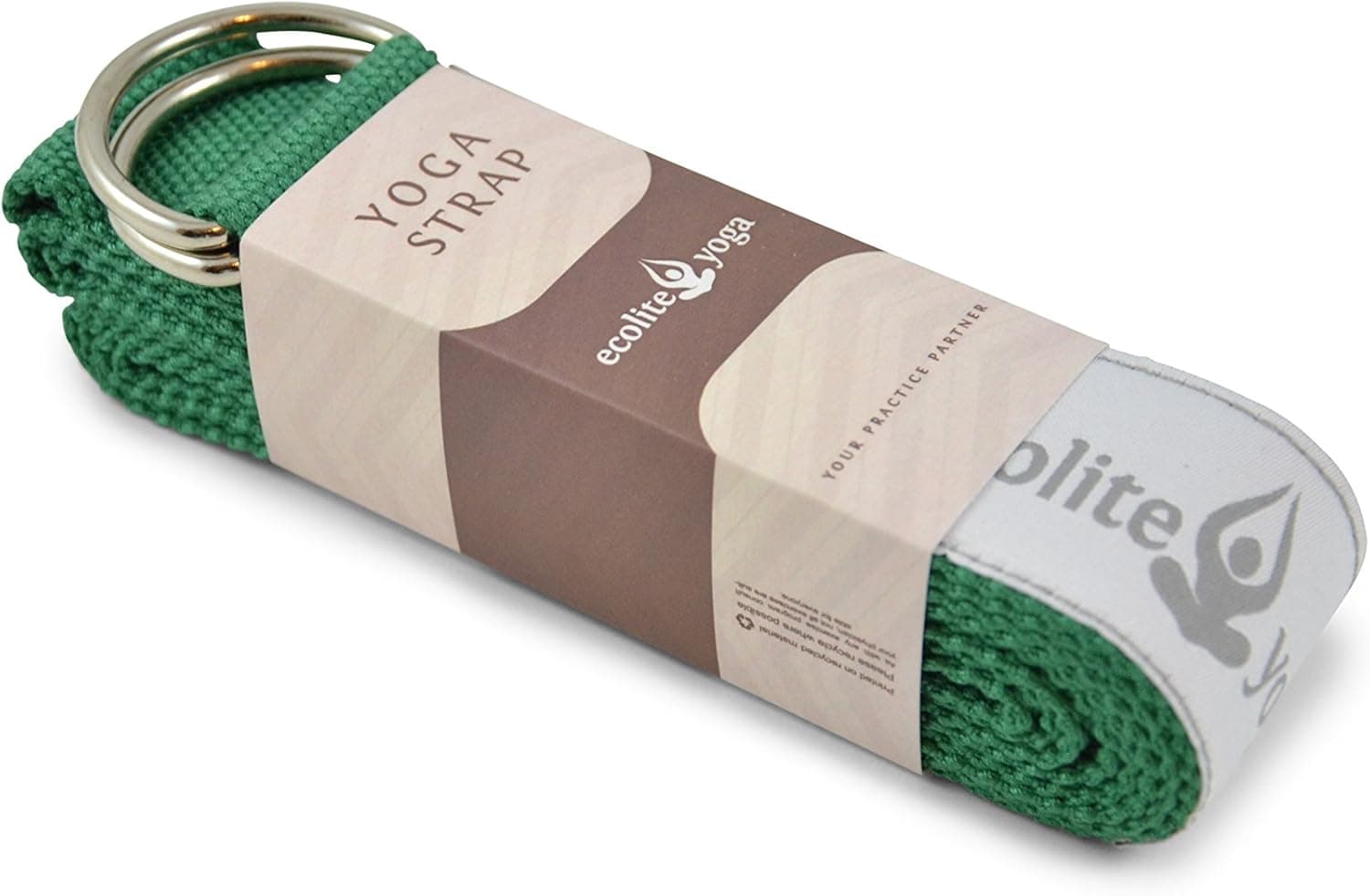 EcoliteYoga Cotton Yoga Strap 8 Foot with Metal D-Ring Best Yoga Straps for Stretching, Flexibility and Traction.