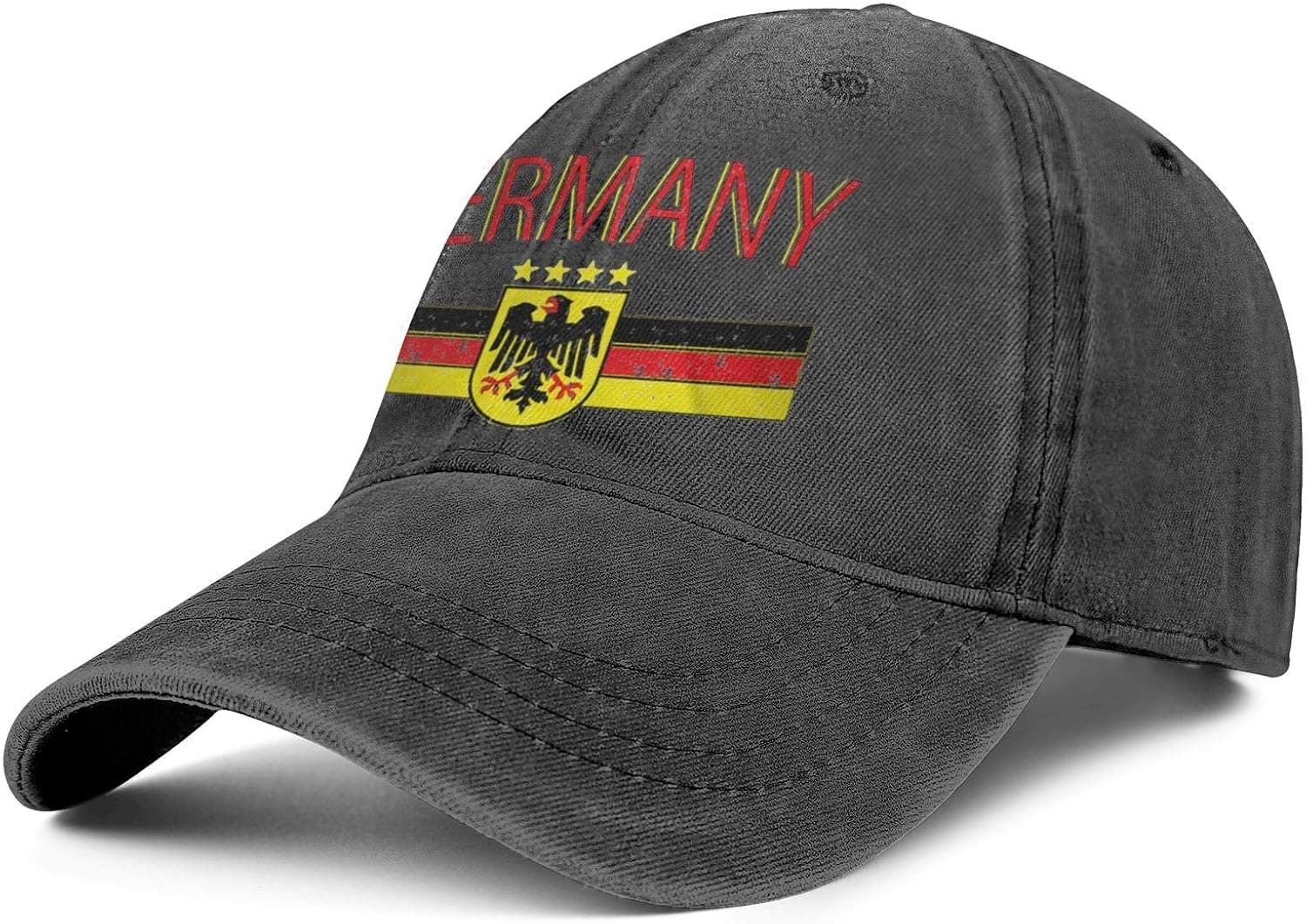 Men's Womens Adjustable Dad Caps German-Flag-desco-Eagle-Crest- Distressed Denim Hat