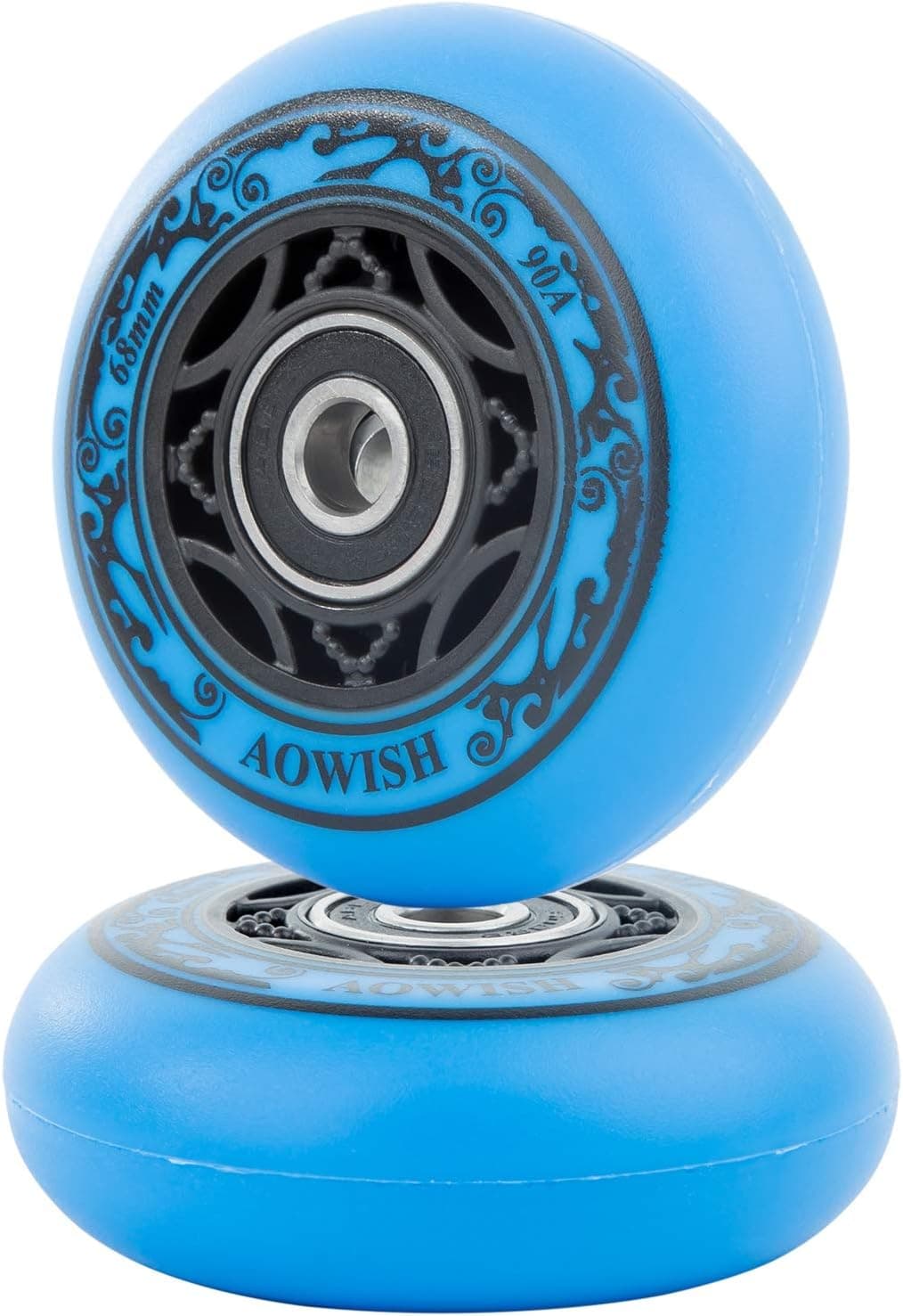 AOWISH 68mm Mini Rip Stick Skateboard Wheels 90A Ripster Mini Caster Board Replacement Wheels with Bearings ABEC-9 for DLX Mini Board, 2-Wheeled Mini Wave Board, etc (Set of 2)