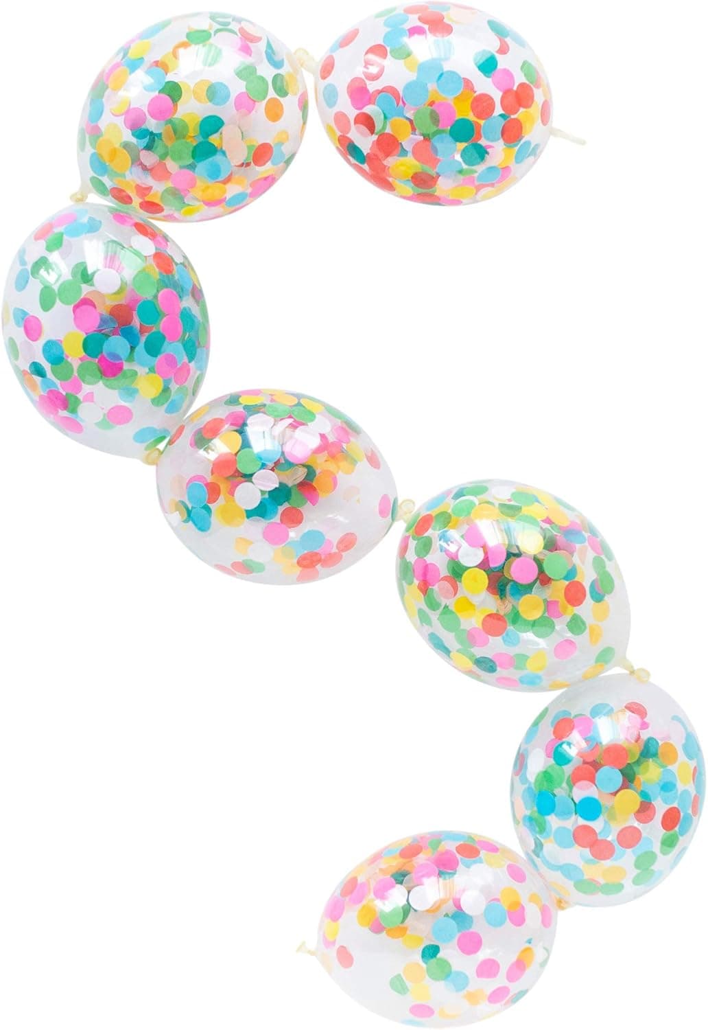 Linking Confetti Balloons, Solid, Rainbow Balloons, Party, Garland, Birthday Party Set, Balloon Decorations (Rainbow)